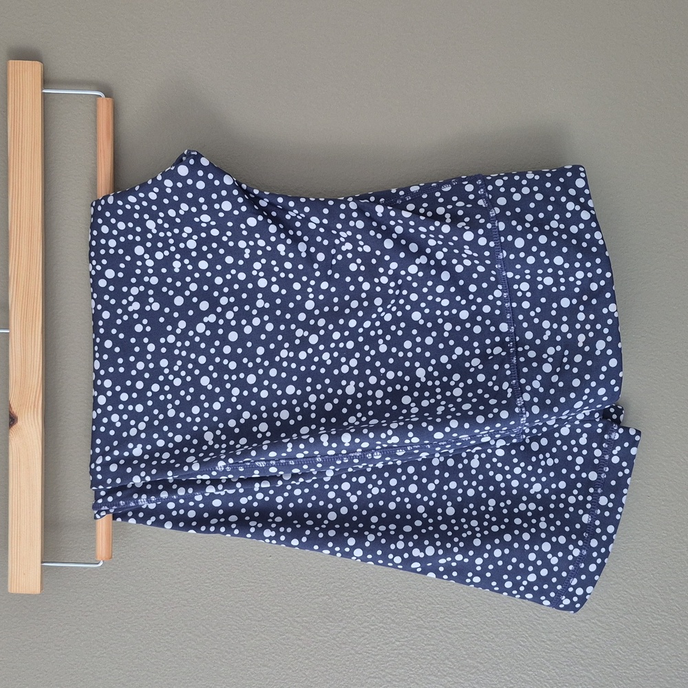 🎉 5/$15 | VOGO ATHLETICA | Navy Blue Athleisure Leggings with White Polkad…